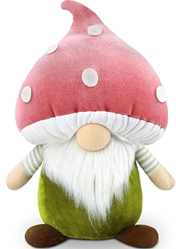 Gehydy Champignon GNOME de Printemps Deco Paques GNOME Peluche Elfe Décoration Noel pour Maison Cuisine - Rose