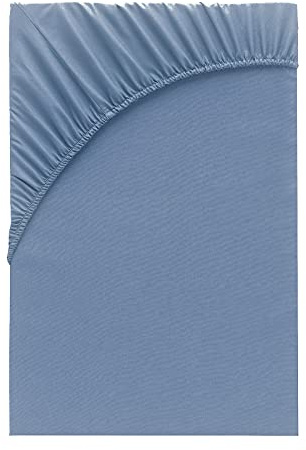 Class Home Collection Spannbettlaken 90x200cm - 100x200cm Jersey Baumwolle Rauchblau