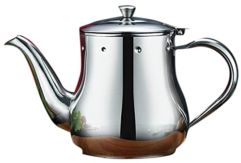 Théières Service À Thé Theiere Théière En Acier Inoxydable De 500 Ml Avec Filtre Cuisine Huile Filtre De Filtre Liquide Condiment Conteneur Titulaire De Café Bouilloire Induction-Argent