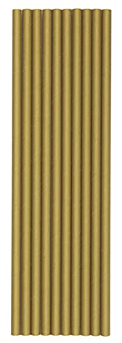 Unique 80530 Eco-Friendly Gold Paper Straws-Pack of 10, One Size