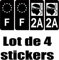 Bearn 2A Corse département région + F-Europe Autocollant Plaque immatriculation Auto Voiture Sticker, Couleur : Noir, Angle : Arrondi