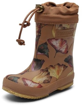 bisgaard Unisex Kinder Thermo Rain Boot, Camel Flowers, 23 EU