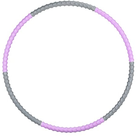 Relaxdays Hula Hoop Reifen, 95cm Ø, Fitnessreifen für Erwachsene, Massagenoppen, zum Abnehmen, Bauchtraining, lila/grau