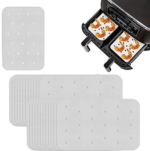 Lot de 200 sacs en papier parchemin jetables pour friteuse Ninja Dual Air Fryer (couleur : blanc)