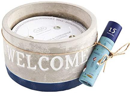 Mud Pie Lake Candle and Match Set, Welcome, 7,6 x 12,7 cm Durchmesser