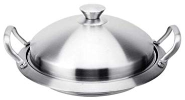 PURRL Poêle-Wok Inox 24 Cm, Wok Anti-Adhésif Induction, Avec Couvercle Inox, Argent little surprise
