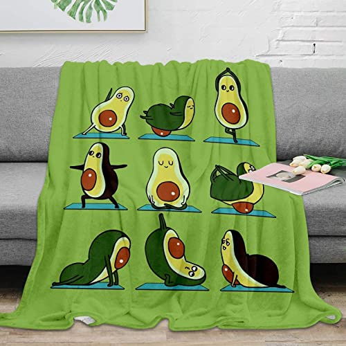 Kuscheldecke 150x200 Lustige Avocado, 3D Gedruckte Flanell Fleecedecke Süße Avocado Weiche und Warme Wohndecke, Decke als Sofadecke, Tagesdecke Wolldecke für Kinder Erwachsene