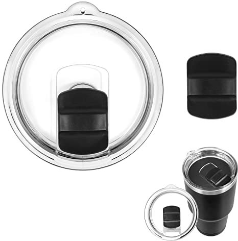 AUAUY 850 ml magnetischer Becherdeckel, kompatibel mit YETI Rambler, Ozark Trail, Kaffeebecher, magnetischer Schieberschalter, Becherabdeckung mit magnetischem Ersatzschieber, schwarz (1 Stück)