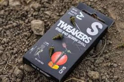 One More Cast OMC Tweakers Eyed Bait Screw – Anti-Eject Rig Accessory with Floss Option for Secure Snowman & Topper Rigs – Small or Large – 5 Per Pack – Carp Fishing Tackle (S)