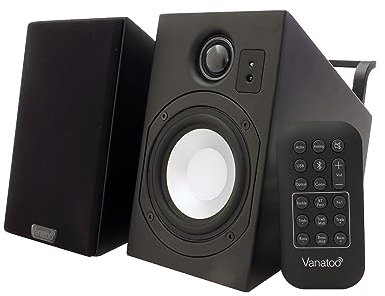 Vanatoo Transparent Zero Plus Near Field Studio Monitor Speakers Pair for TV, PC, Gaming. Powered Speakers for Desktop and Room use. AUX, USB, Bluetooth, Toslink optical, Remote Control.