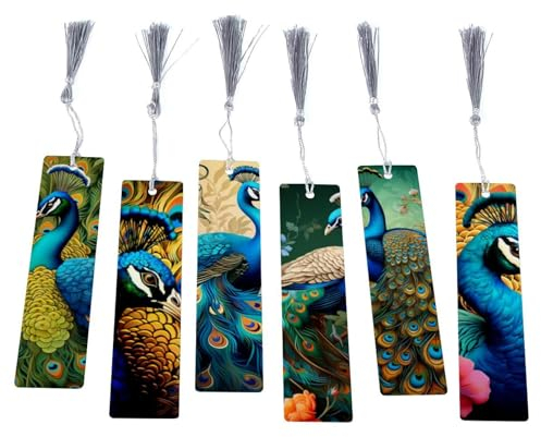 Noble Peacock Blue Resin Bookmark Cute Prints Bookmarks, Bookmark for Women Readers Teachers Students Gift