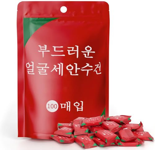 Compressed Towel 100 PCS Mini Tablets Disposable Portable Face Towel Cotton Coin Tissue for Travel, Camping, Hiking, Sport, Beauty Salon, Home Hand Wipes and Other Outdoor Activities (Red)