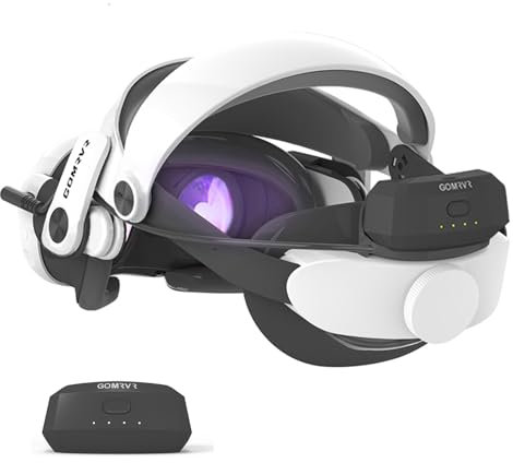 GOMRVR Comfort Battery Head Strap 5000mAh Compatible with Meta Quest 3 Accessories, for Enhanced Comfort and Immersion in VR Gaming (2 Magnetic Suction Battery Head Strap)