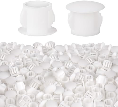 100 Pcs Plastic Hole Plugs 3/8(10mm) Screw Caps Cover White Plastic Hole Plugs for Cabinet Cupboard Shelf Furniture