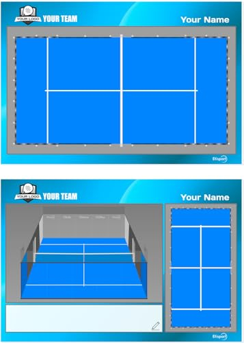 ETISPORT Paddle Tennis Taktiktafel. Beidseitig verwendbar, geeignet für trocken abwischbare Marker. INDIVIDUALISIERT mit Farbe, Wappen oder Logo, Name und Club. (Standard)