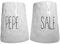 Set Contenitori Sale Pepe, Dispenser Porta Spezie Condimento, Dosatori in Ceramica, Effetto Martellato