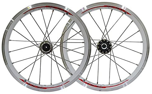 Fixed Gear 16 Zoll 11 Zähne 20 Speichen Felgen Fahrrad Laufradsatz V-Bremsräder Fixie Single Speed Fahrrad vorne und hinten Set für Kinderfahrrad Faltrad BMX MTB (Farbe: Weiß, Größe: 16 Zoll)