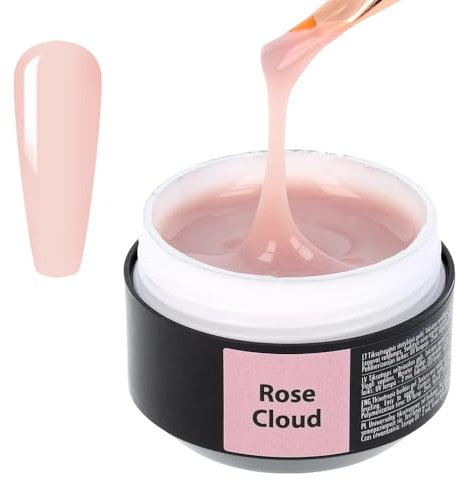 SINCERO SALON Easy Fluid Aufbaugel für Gelnägel - Rose Cloud - Farbgel für Gelnägel - Ideal UV Gel für Nagelverlängerungen Korrekturen French Manicure - Nail Art Gel Nagel - Builder Gel für Nägel 15ml