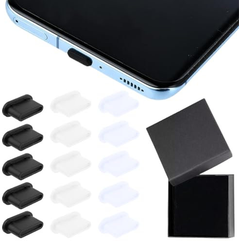 OQKAHIV USB C Staubschutz (15 Stück), Silikon Staubstecker für Handys & Tablets mit Typ-C-Anschluss, schützt zuverlässig vor Staub und Schmutz - Must-have Handy-Zubehör