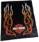 Harley-Davidson Flames Bar & Shield Fleecedecke mit Sherpa-Rückseite, Schwarz