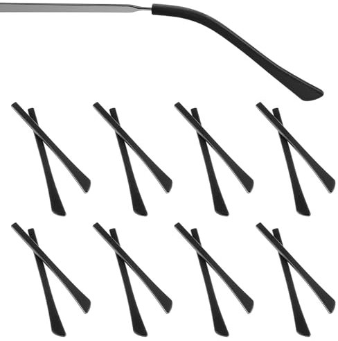 8 Paar Brillenbügel überzug Silikon, Brillenbügel Gummi Brillenbügel, Brillenbügel Anti-Rutsch Antirutsch Brillenbügel Reparatur, Brillenbügelhülsen Für Brillenersatzteile (Schwarz)