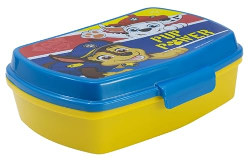 KP Pharma 74674 Lonchera escolar para niños, plástico sin BPA, 250 mililitros, azul y amarillo-Paw Patrol