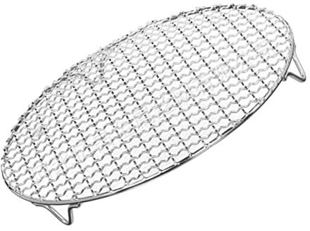 Parliky Barbecue Mesh Inoxydable De Cuisson Ronde Réutilisable pour BBQ Air Fryer Et Camping Accessoire Pratique Et Sécurisé pour Grillades
