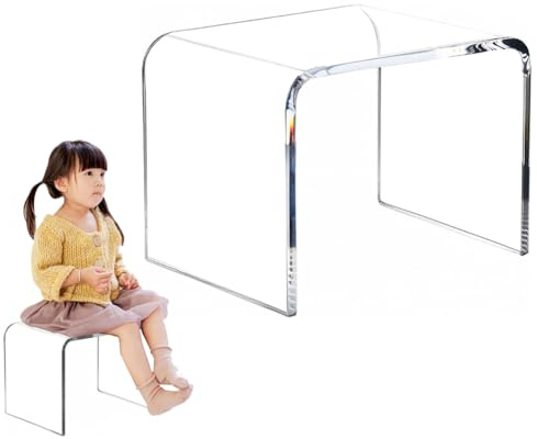 XBDLYQBD Durchsichtiger Duschhocker aus klarem Acryl, wasserdichter, transparenter Stuhl für Badezimmer, Küche, Schlafzimmer, rückenfreie, durchsichtige, Moderne Duschbänke