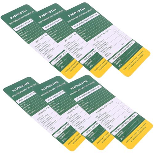 Gatuida 6pcs Pvc Scaffold Safety Inspection Tags Ladder Safety Tags for Inspections and Warnings Construction Sites
