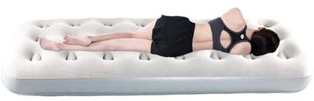 Cama hinchable, colchón inflable - colchón hinchable exterior doble cara, colchón inflable portátil, inflable o deflación rápida, cama neumática plegable para camping casa, 550lb Max