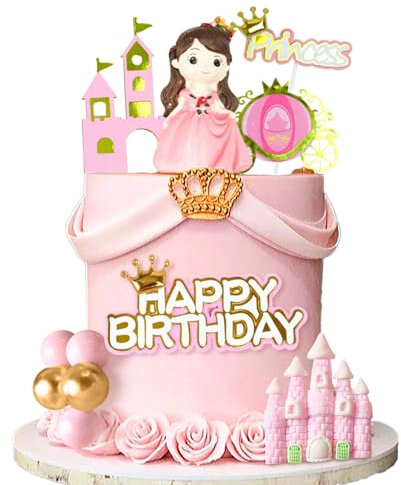Prinzessin Tortendeko Mädchen Kuchen Dekoration Prinzessinnen Tortendeko Baby Shower für Mädchen Dusche Kuchen Dekoration Geburtstag Party Dekorationen