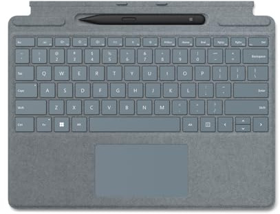 Microsoft Surface Pro Signature Keyboard mit Slim Pen (für Surface Pro 8, 9, X) (QWERTZ Deutsch) Blau (Generalüberholt)