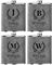 Flasque a Alcool Fiole Personnalisé 4 Pièces Whisky Acier Inoxydable 304 Cadeaux de Mariage Flask Cuir Gravé Gris 8oz