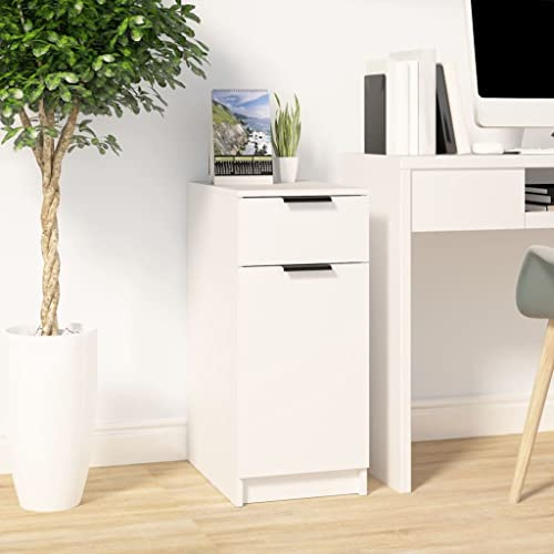 MOBCANT Büroschrank Weiß 33,5x50x75 cm Holzwerkstoff, Haushaltsschrank Garderobenschrank Vorratsschrank kleine kommode Geeignet für Schule Büro Wohnheim Arbeitszimmer