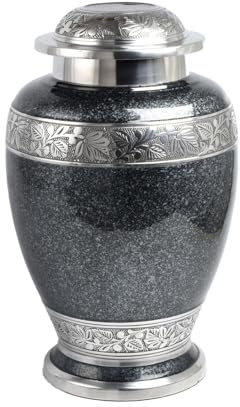 Cremation Urn for Two Adults – XXL Companion Ashes Container for Human Remains – Elegant Memorial Keepsake for Husband, Wife, or Loved Ones (Aluminium, Marbel Grey)