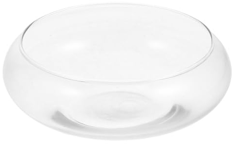 HEMOTON Glas Fischschale Klein Rund Aquarium Terrarium Glasvase Transparent Multifunktional für Sukkulenten Kakteentopf Desktop-blumentopf als Geschenk und Dekoration