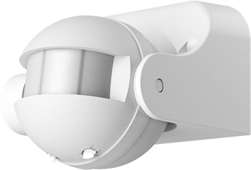 goobay Infrarot-Bewegungsmelder außen & innen IP44, neigbarer 180°-PIR-Bewegungssensor, 12 m Reichweite, nachrüstbar als Lampe mit Bewegungsmelder, Wandmontage, weiß - 79589
