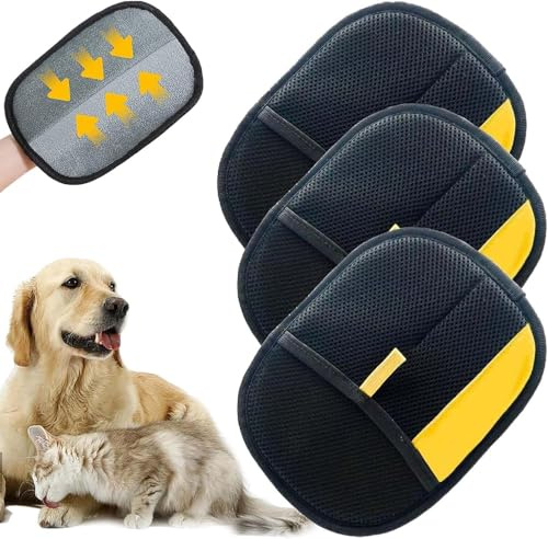 Gahwa Magnet Handschuh Fellmagnet Handschuhe Doppelseitig für Hunde & Katzen, 2026 Atmungsaktive Haustierhaarentferner mit Anti-Statik-Funktion, Wiederverwendbar zur Fellpflege im Alltag (3 PCS)