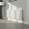 NRG White Oval Radiator Horizontal 600x1416mm Single Panel Central Heating Radiators Perfect for Bathrooms Kitchen Living Room