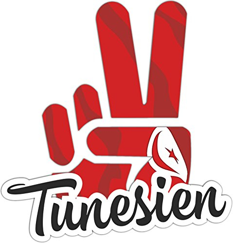 INDIGOS UG - Aufkleber - Autoaufkleber - Sticker - Tunesien - Victory - Sieg - Heckscheibe, Kofferraum - 10x8cm