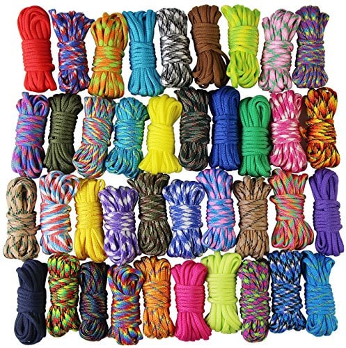 aufodara 10er x 10ft Paracord Set Seile Schnüre DIY Handgemachte Webart für Armband Schlüsselanhänger Anhänger (Colorful x 10 pcs)