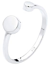 Elli Ring Damen Kreis Geo Look Verstellbar Offen in 925 Sterling Silber