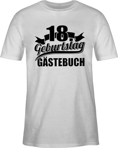 T-Shirt Herren - 18. - Gästebuch Achtzehnter Geburtstag - XXL - Weiß - 18 Shirt 18.Tshirt volljährig Motto Shirts gaestebuch Tshirt Tshirt. 18.Geburtstag 18ten endlich t-Shirts sprüche