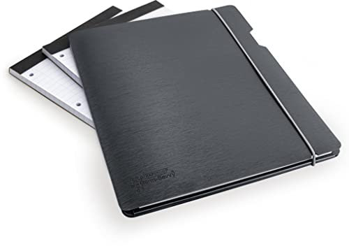 Rapesco 1636 Dossier de Conférence et 3 Blocs de Recharge avec 80 Feuilles, A4, Noir