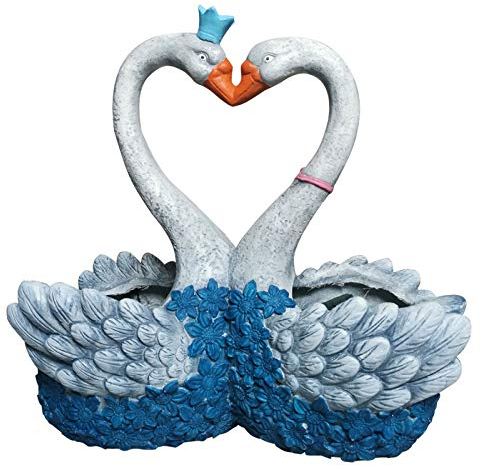 LONG-L Paar Schwanentopf-DIY Sukkulenten Pflanzgefäß Pflanzen Topf,Kaktusblume Pflanzgefäß,Für Home Garden Office Desktop,1 Paar White Swan Paar
