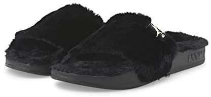 PUMA Damen Undefined Leadcat 2.0 YLM Fluff Damen Badeschuhe/Sandalen 39 Black Team Gold Beige