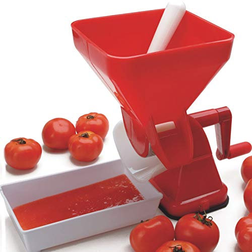 Tomato Press, Manual Tomato Juicer Sauce Maker Food Strainer for Fruit Vegetables Kitchen Tool, Easily Juices, No Peeling, Deseeding, or Coring Necessary