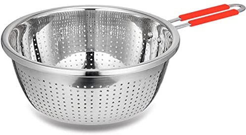 Contiup 304 Stainless Steel Colander, Large Capacity Metal Strainer with Handle Colander for Kitchen Washing Vegetables, Fruit and Rice and Draining Cooked Pasta