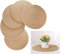 Set of 6 Round Jute Woven Placemats, Braided Tablemats Natural Jute Handmade Woven Placemats Heat Resistant Non-Slip Potholder for Kitchen Dining Table (6, 13.7)