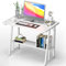 Computer-Schreibtisch, Arbeitstisch mit Regal, 80 x 50 x 73 cm, Bürotisch, Arbeitstisch, Computertisch, für Zuhause, Büro, kleine Räume, industrieller Stil, Ahorn, Weiß